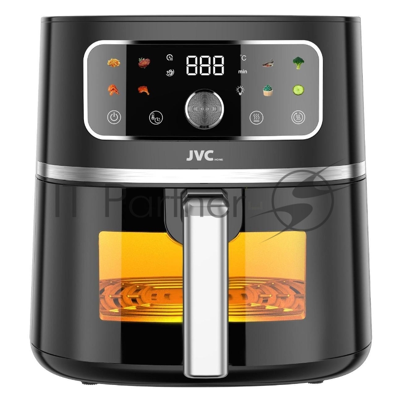 Аэрогриль JVC JK-MB058 черный, 1750 Вт, 7 л, механическое управление, 8 программ