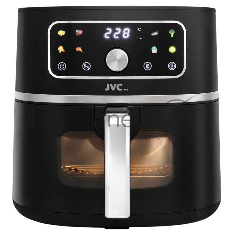 Аэрогриль JVC JK-MB058 черный, 1750 Вт, 7 л, механическое управление, 8 программ