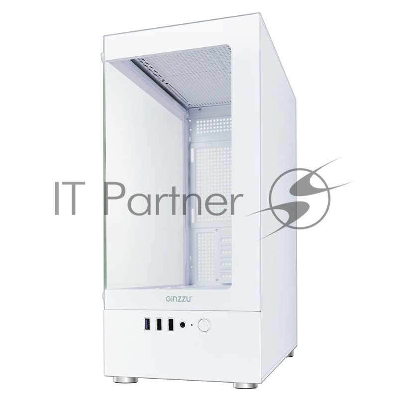 Корпус Ginzzu CL480 mATX передняя панель Стекло Белый