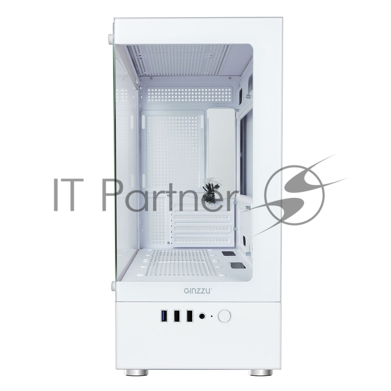 Корпус Ginzzu CL480 mATX передняя панель Стекло Белый