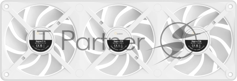 Вентилятор для корпуса Ocypus Sigma F36 WH ARGB, 3x120x120x25mm, 4-PIN PWM, 500-2200 RPM, 36 DBA MAX, FLUID DYNAMIC BEARING