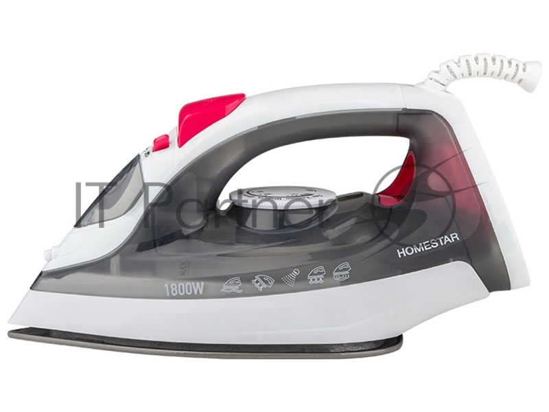 Утюг HomeStar HS-4012 серый/белый, 1800 Вт, 100 г/мин, 190 мл