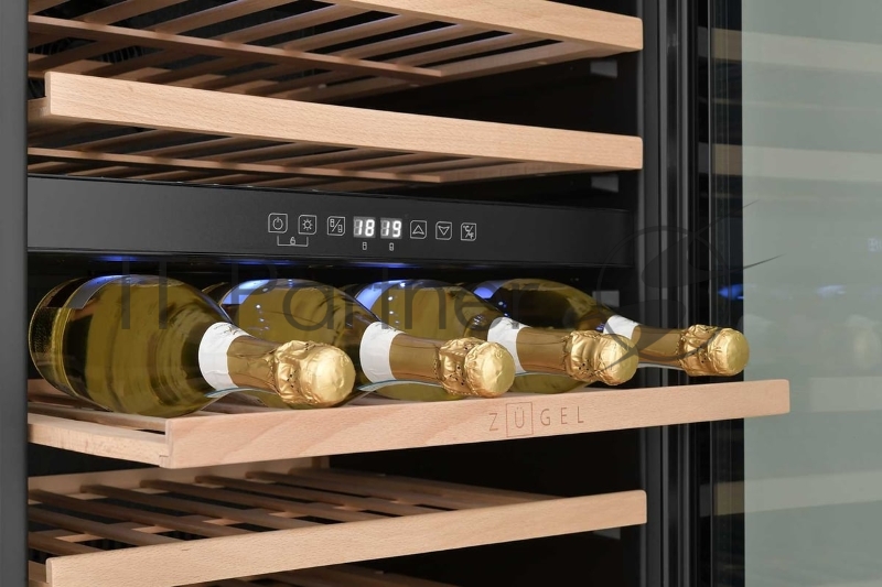 Винный шкаф встраиваемый ZÜGEL ZCWI460DB, черный