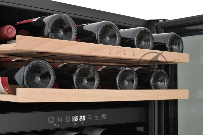 Винный шкаф встраиваемый ZÜGEL ZCWI460DB, черный