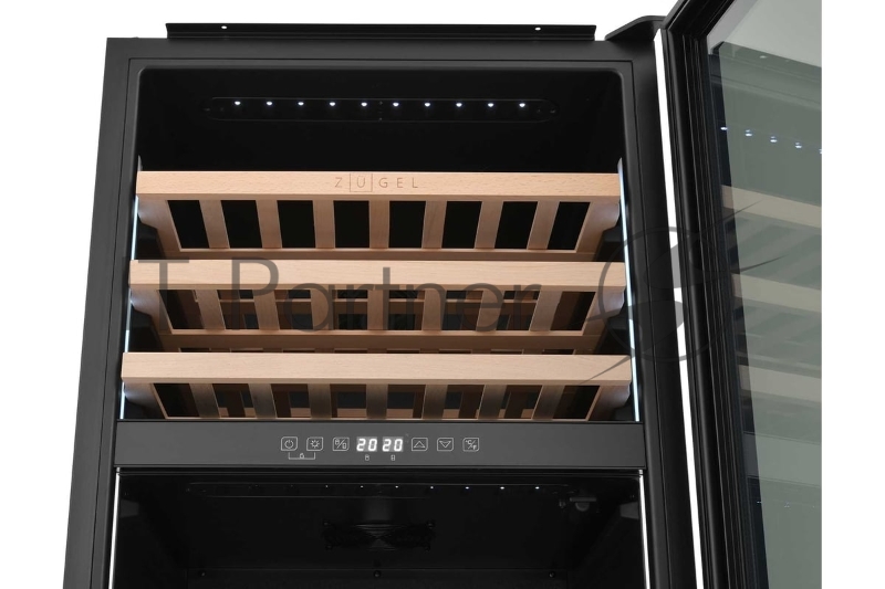 Винный шкаф встраиваемый ZÜGEL ZCWI570DB, черный
