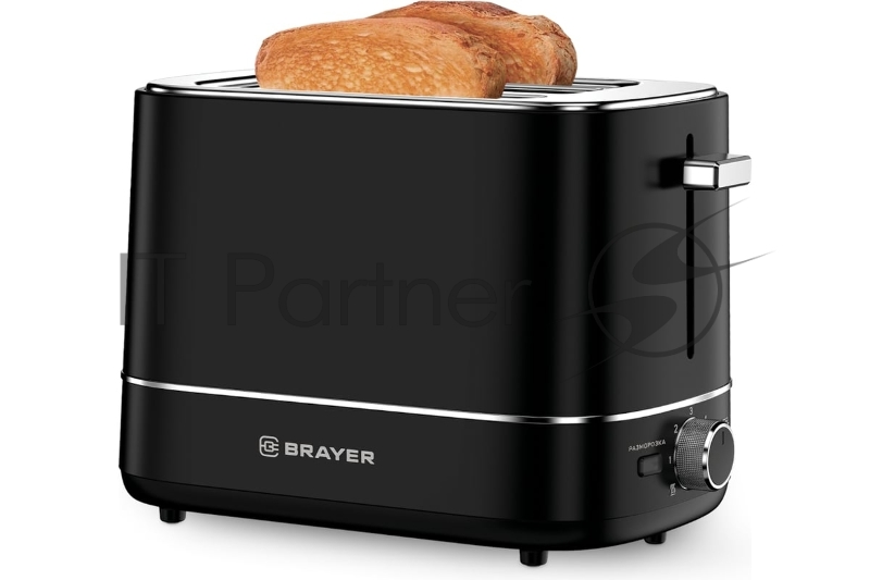 Тостер 2118BR BRAYER, 930 Вт, 6 реж, автоподогр, размор, отмена, автоотключ,2 тоста одновр