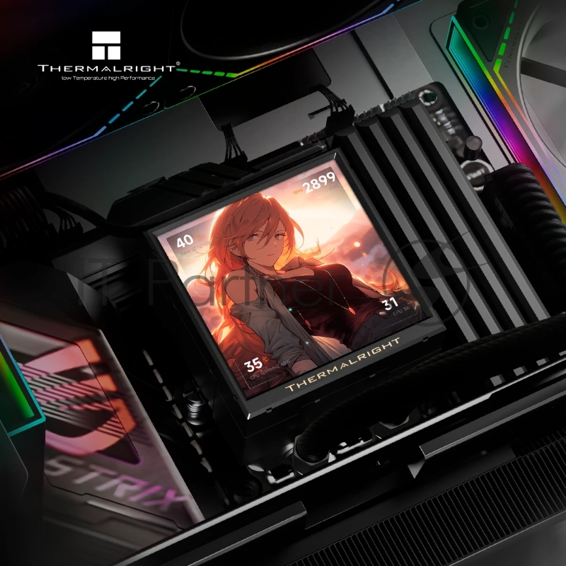 Система водяного охлаждения Thermalright Peerless Vision 360 Soc-AM5/AM4/1200/1700/1851 черный 4-pin 28.1dB Al LCD Ret (P-VISION-360-BL-ARGB)