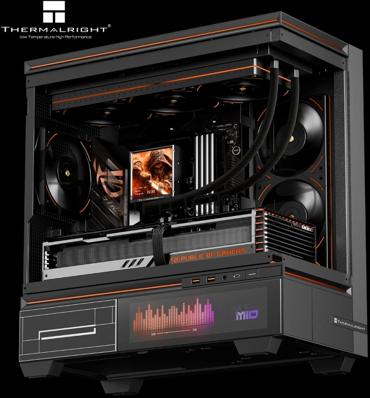 Система водяного охлаждения Thermalright Peerless Vision 360 Soc-AM5/AM4/1200/1700/1851 черный 4-pin 28.1dB Al LCD Ret (P-VISION-360-BL-ARGB)