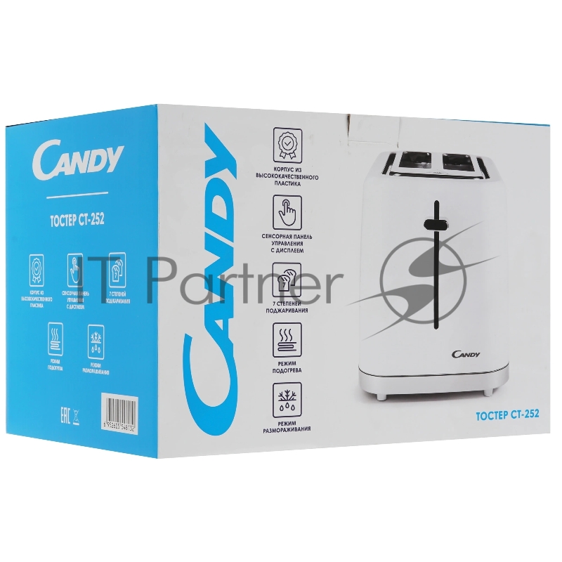 Тостер Candy CT-252 930Вт белый