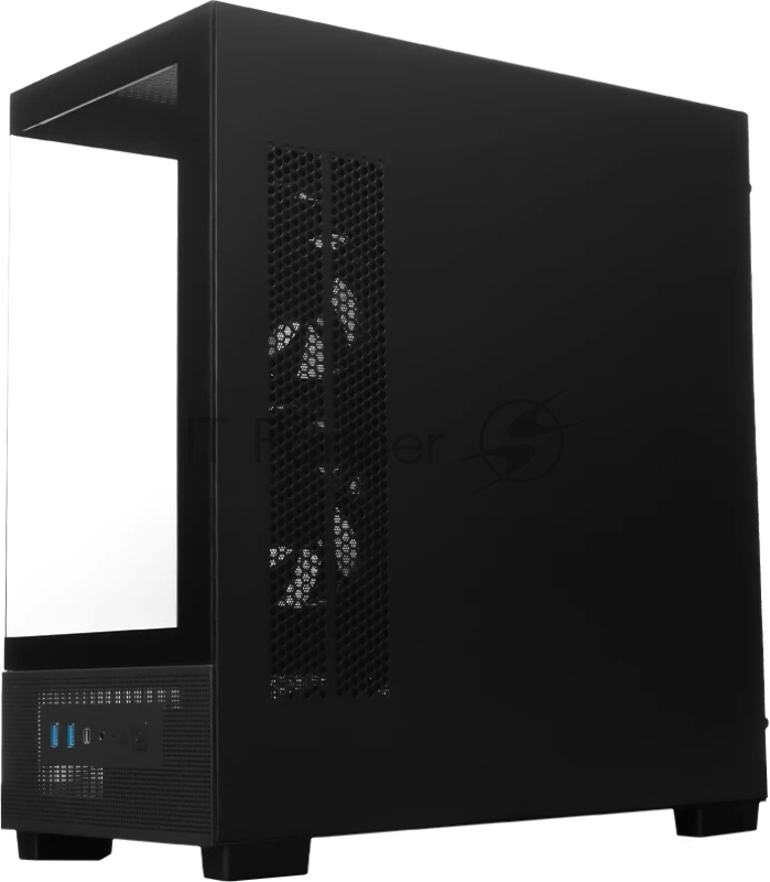 Компьютерный корпус XASTRA Q500M 3ARGB-FG-C10-UC Black mATX/Aquarium/Screewless/ 3x120mm ARGB PWM FG fans/Argb+PWM HUB 10port/ Type-C/ Q500M-3FG12A-C10-UC