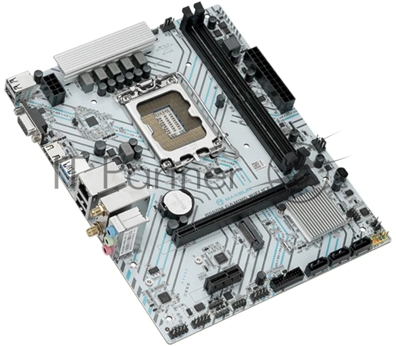 Материнская плата Maxsun MS-B660M GAMING WIFI ICE (Socket 1700, mATX, 2*DDR4(64Gb), VGA/HDMI, 3*SATA3, 1*M.2, 1*PCIEx16/1*PCIEx1, 4*USB2.0, 2*USB 3.2, LAN 1*1G, Bluetooth 4.2, Wi-Fi 802.11ac, RTL)