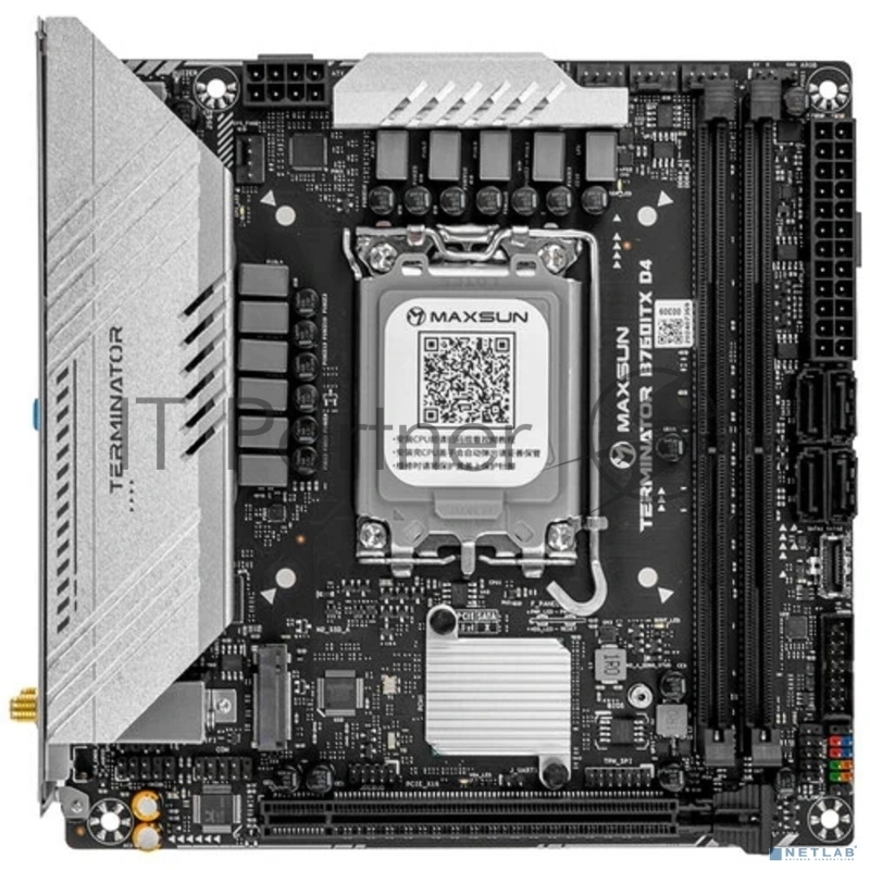Материнская плата Maxsun MS-Terminator B760ITX D4 WIFI V3 (Socket 1700, mini-ITX, 2*DDR4(64Gb), DP/HDMI, 4*SATA3, 2*M.2, 1xPCI-E 5.0 x16, 4*USB 3.2, 1*Type-C, LAN 1*2.5G, RTL)
