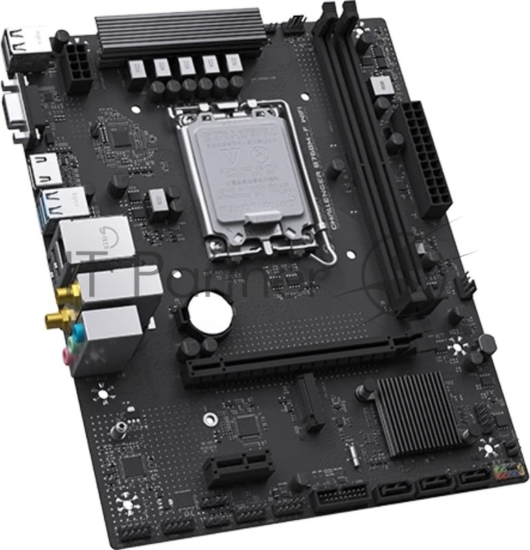 Материнская плата Maxsun MS-Challenger B760M-F WIFI (Socket 1700, mATX, 2*DDR4(64Gb), VGA/HDMI, 3xSATA3, 1*M.2,1xPCI-E x16/1xPCI-E x1, 2*USB 2.0, 2*USB 3.2 Gen1, LAN 1*1G, Bluetooth, Wi-Fi 802.11ac, RTL)