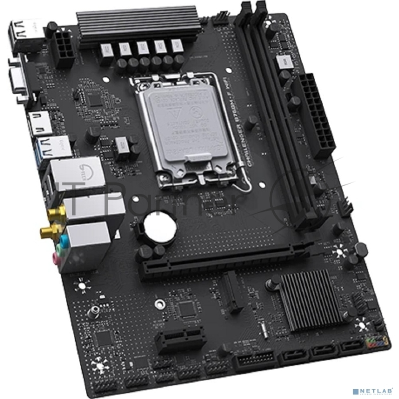Материнская плата Maxsun MS-Challenger B760M-F WIFI (Socket 1700, mATX, 2*DDR4(64Gb), VGA/HDMI, 3xSATA3, 1*M.2,1xPCI-E x16/1xPCI-E x1, 2*USB 2.0, 2*USB 3.2 Gen1, LAN 1*1G, Bluetooth, Wi-Fi 802.11ac, RTL)