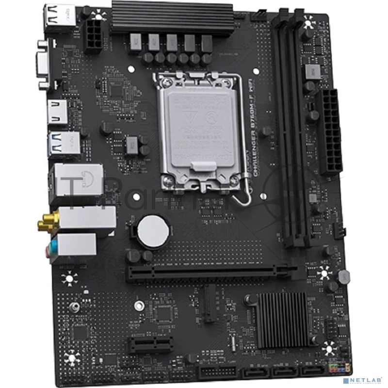 Материнская плата Maxsun MS-Challenger B760M-F WIFI (Socket 1700, mATX, 2*DDR4(64Gb), VGA/HDMI, 3xSATA3, 1*M.2,1xPCI-E x16/1xPCI-E x1, 2*USB 2.0, 2*USB 3.2 Gen1, LAN 1*1G, Bluetooth, Wi-Fi 802.11ac, RTL)