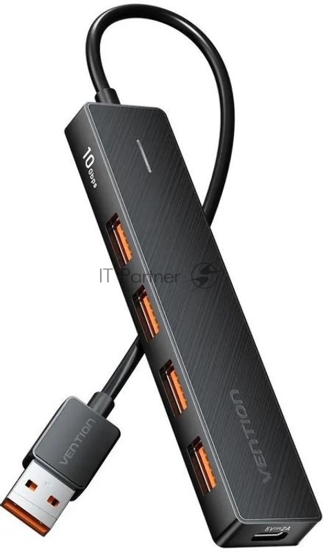 Концентратор Vention USB 3.2 Gen 2 на 4 порта Черный - 0.15м.