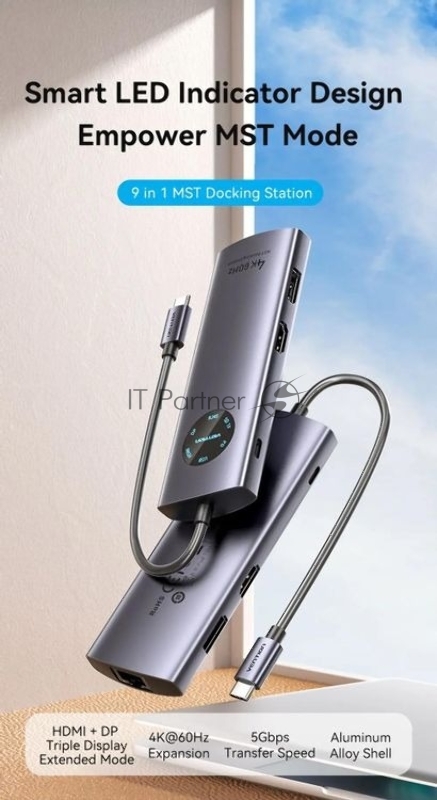 Мультифункциональный хаб Vention USB-C 9 в 1