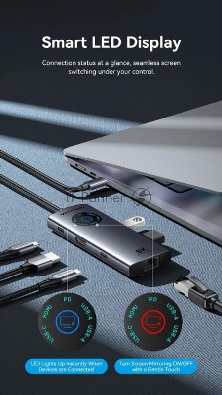Мультифункциональный хаб Vention USB-C 6 в 1 HDMI 8K