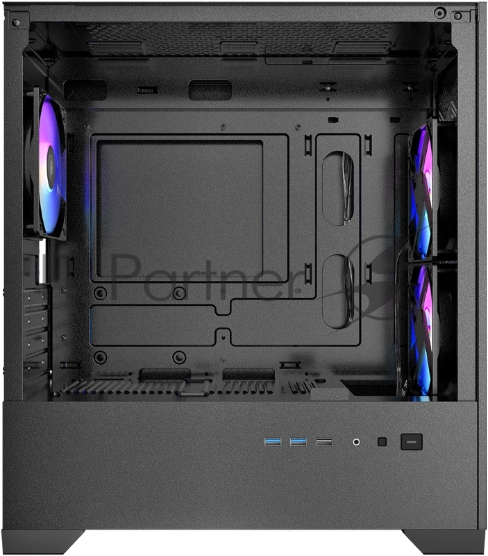Корпус Azza AEROHEX-M черный без БП mATX 4x120mm 1xUSB2.0 2xUSB3.0 audio bott PSU