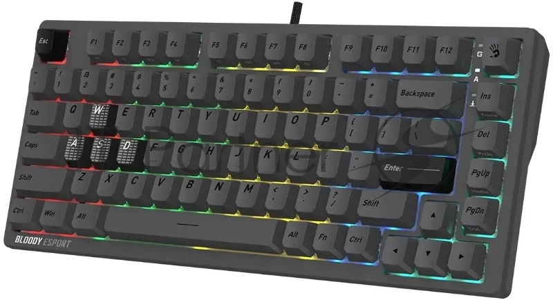 Клавиатура A4Tech Bloody MS76 темно-серый USB Multimedia for gamer LED (MS76)