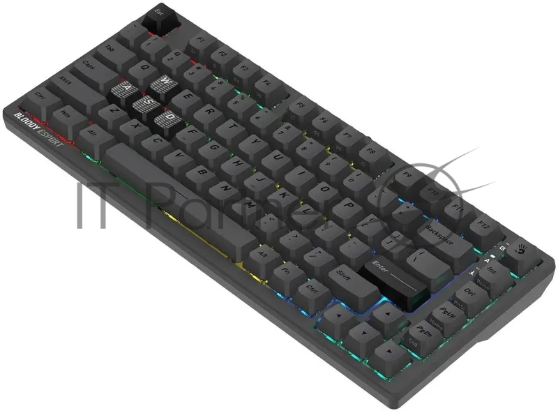 Клавиатура A4Tech Bloody MS76 темно-серый USB Multimedia for gamer LED (MS76)