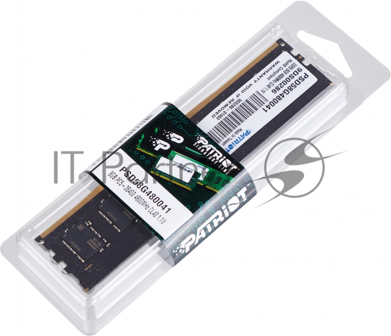 Оперативная память Patriot Signature, DDR5, 8GB (1x8 GB), 4800 MHz, CL40, DIMM