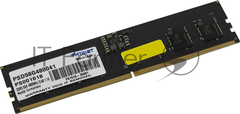 Оперативная память Patriot Signature, DDR5, 8GB (1x8 GB), 4800 MHz, CL40, DIMM