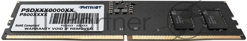 Оперативная память Patriot Signature, DDR5, 8GB (1x8 GB), 4800 MHz, CL40, DIMM