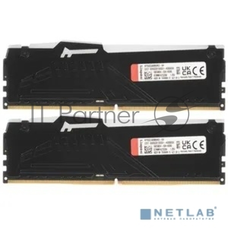 Оперативная память Kingston Fury Beast, DDR5, 64Gb (2x32Gb), 5200MHz, CL40, DIMM, с радиатором, RGB, черный