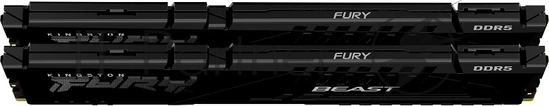 Оперативная память Kingston Fury Beast, DDR5, 64GB (2x32GB), 5600MHz, CL40, DIMM, радиатор, черный