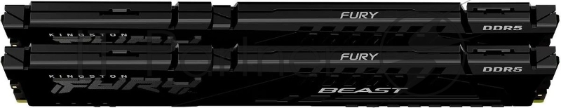 Оперативная память Kingston Fury Beast, DDR5, 64GB (2x32GB), 5600MHz, CL40, DIMM, радиатор, черный