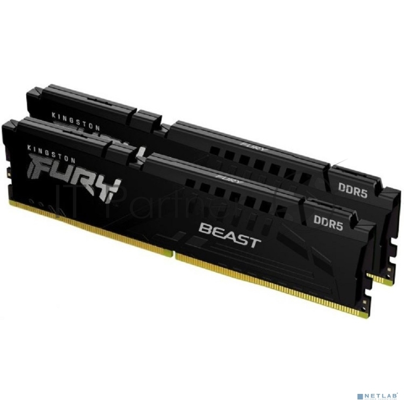 Оперативная память Kingston Fury Beast, DDR5, 16GB (2x8GB), 5600MHz, CL40, DIMM, с радиаторами, черный