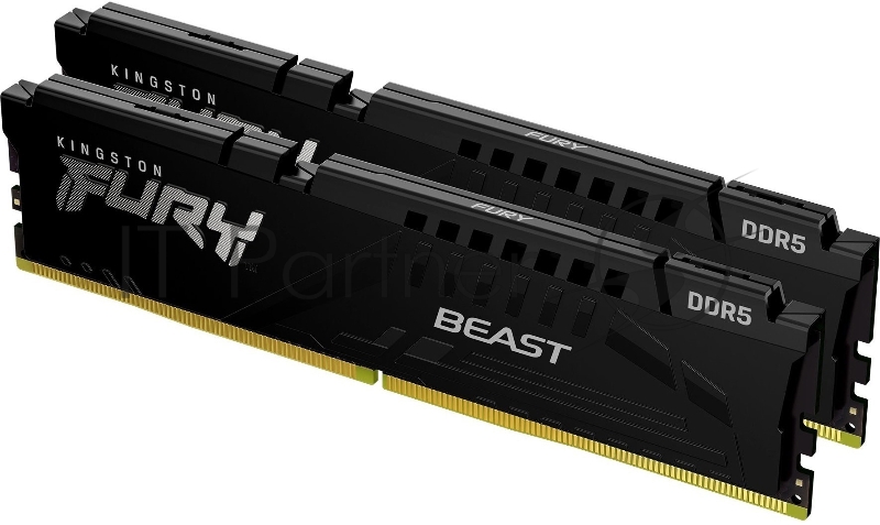 Оперативная память Kingston Fury Beast, DDR5, 16GB (2x8GB), 5600MHz, CL40, DIMM, с радиаторами, черный