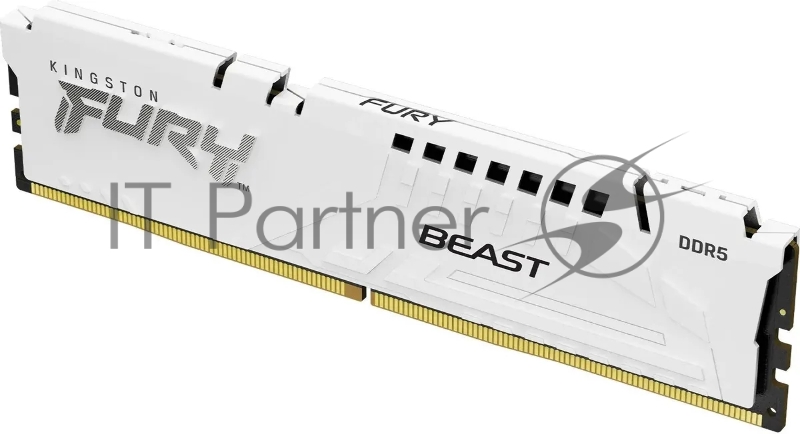 Оперативная память Kingston Fury Beast, DDR5, 32Gb (1x32Gb), 5600MHz, CL36, DIMM, с радиаторами, белый