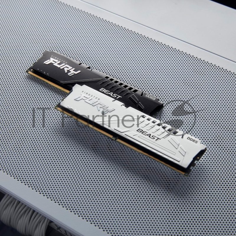 Оперативная память Kingston Fury Beast, DDR5, 32Gb (1x32Gb), 5600MHz, CL36, DIMM, с радиаторами, белый