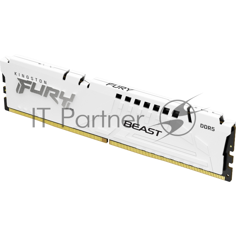 Оперативная память Kingston Fury Beast, DDR5, 32Gb (1x32Gb), 5600MHz, CL36, DIMM, с радиаторами, белый