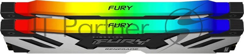 Оперативная память Kingston Fury Renegade, DDR5, 32Gb (2x16GB), 7200MHz, CL38, DIMM, с радиатором, RGB, серебристый/черный