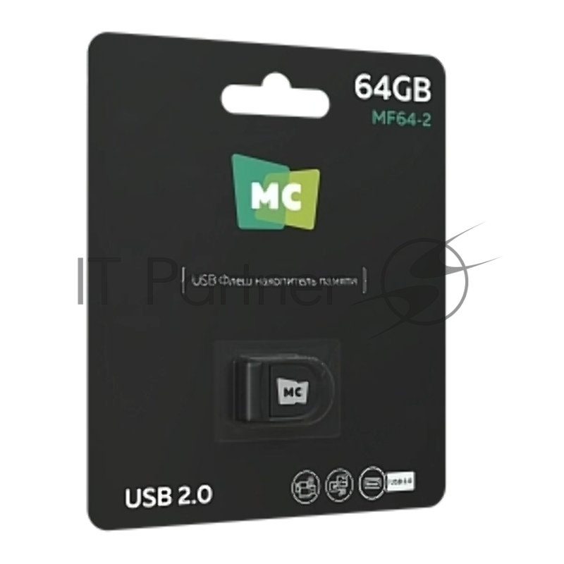 Флешка USB More Choice MF64-2 black (4610196404924), 64Gb, USB 2.0, R/W 15/6, черный