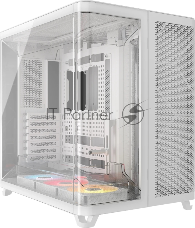 Корпус без блока питания/ Case Corsair AIR 5400 RS-R ARGB, Midi-Tower, TG, 3x120mm ARGB reverse fans, 2xUSB-A 3.2, 1xUSB 3.2 Type-C, E-ATX, ATX, mATX, mITX White