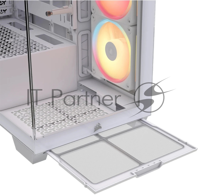 Корпус без блока питания/ Case Corsair 3500X LX-R RGB iCUE LINK, Midi-Tower, TG, 3x120mm ARGB, 2xUSB-A 3.2, 1xUSB 3.2 Type-C, E-ATX, ATX, mATX, mITX White