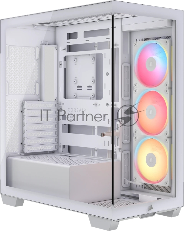 Корпус без блока питания/ Case Corsair 3500X LX-R RGB iCUE LINK, Midi-Tower, TG, 3x120mm ARGB, 2xUSB-A 3.2, 1xUSB 3.2 Type-C, E-ATX, ATX, mATX, mITX White