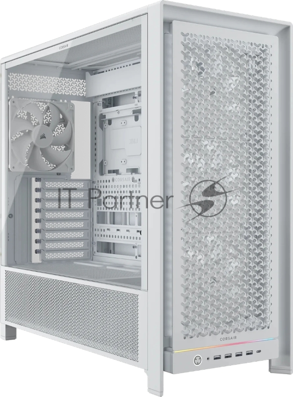 Корпус без блока питания/ Case Corsair Frame 5000D RS High-Airflow, Midi-Tower, TG, 4x140mm, 4xUSB-A 3.2, 1xUSB 3.2 Type-C, E-ATX, ATX, mATX, mITX White