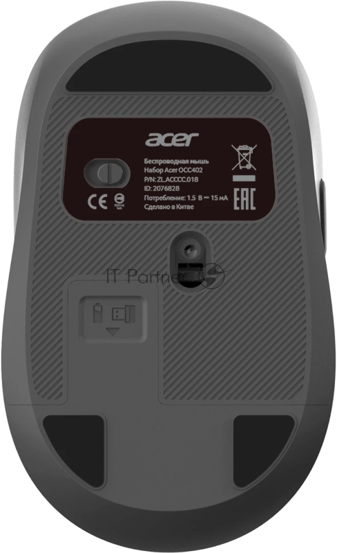 Комплект клавиатура+мышь Acer OCC402 клав:черный мышь:черный USB беспроводная slim Multimedia (ZL.ACCCC.018)