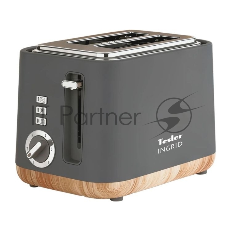 Тостер Tesler TT-244, серый, 815 Вт, 2 слота