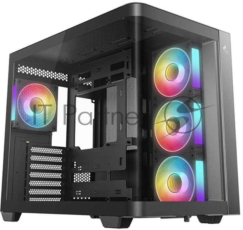 Корпус Deepcool CG530U 4F черный без БП ATX 10x120mm 4x140mm 1xUSB2.0 audio bott PSU