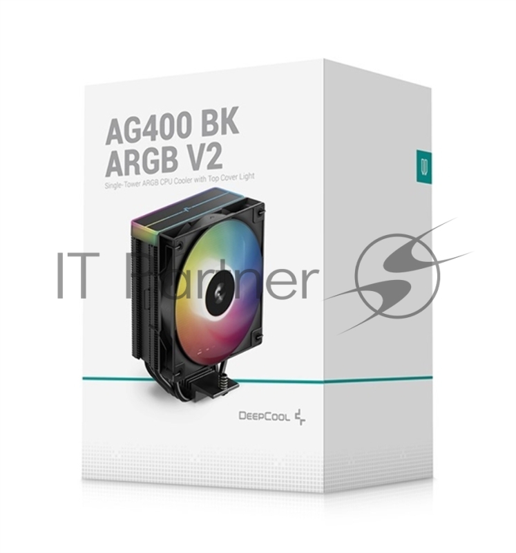 Кулер для процессора DEEPCOOL AG400 BK ARGb V2 черный 120мм алюминий+медь 2100rpm 31.6db 4-pin 220W 154мм