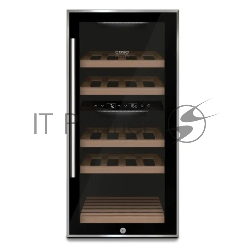 Винный шкаф CASO WineComfort 24 черный, 2 отсека, 24 бут., класс G