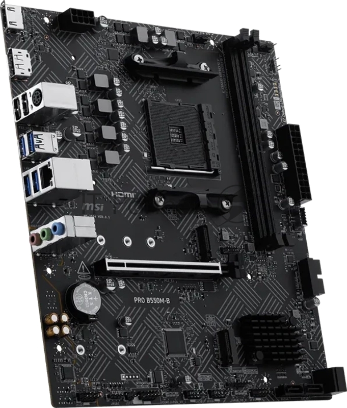 Материнская плата MSI PRO B550M-B Soc-AM4 AMD B550 2xDDR4 mATX AC`97 8ch(7.1) GbLAN RAID+HDMI+DP