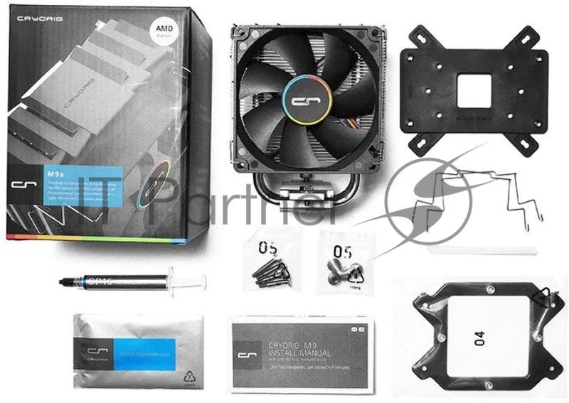 Кулер Cryorig M9a (FM1/FM2/+/AM2/+/AM3/+/AM4, 600 ~ 2200RPM, 26.4dBA, 48.4CFM, 4-pin PWM)