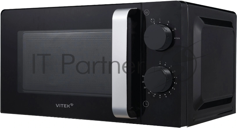 Микроволновая печь Vitek VT-MW1020 черный, 20 л, 700 Вт, переключатели — поворотный механизм